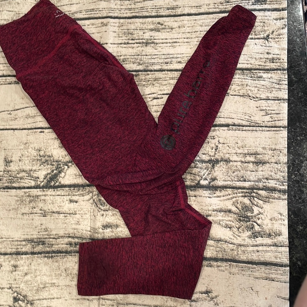 Pure Barre Beyond Yoga Spacedye Burgundy Medium Leggings